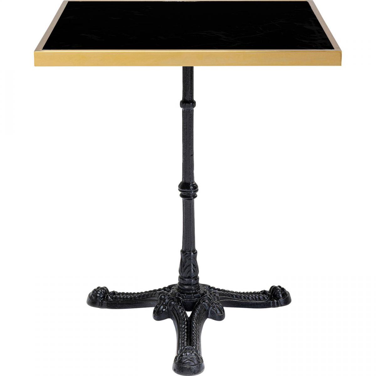 Karedesign - Table Bistrot carrée 60x60cm marbre noir et or Kare Design - Tables à manger