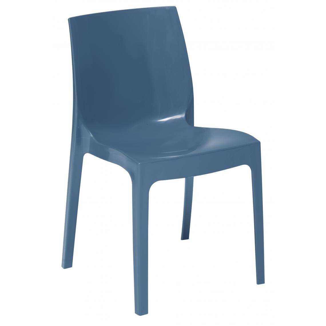 3S. x Home - Chaise Design Bleu Avio Laquée LADY - Chaises