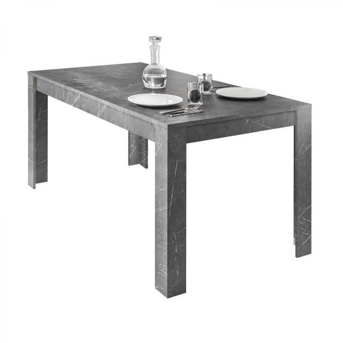 Tousmesmeubles - Table de repas rectangulaire Marbre noir - BURANO - Tables à manger