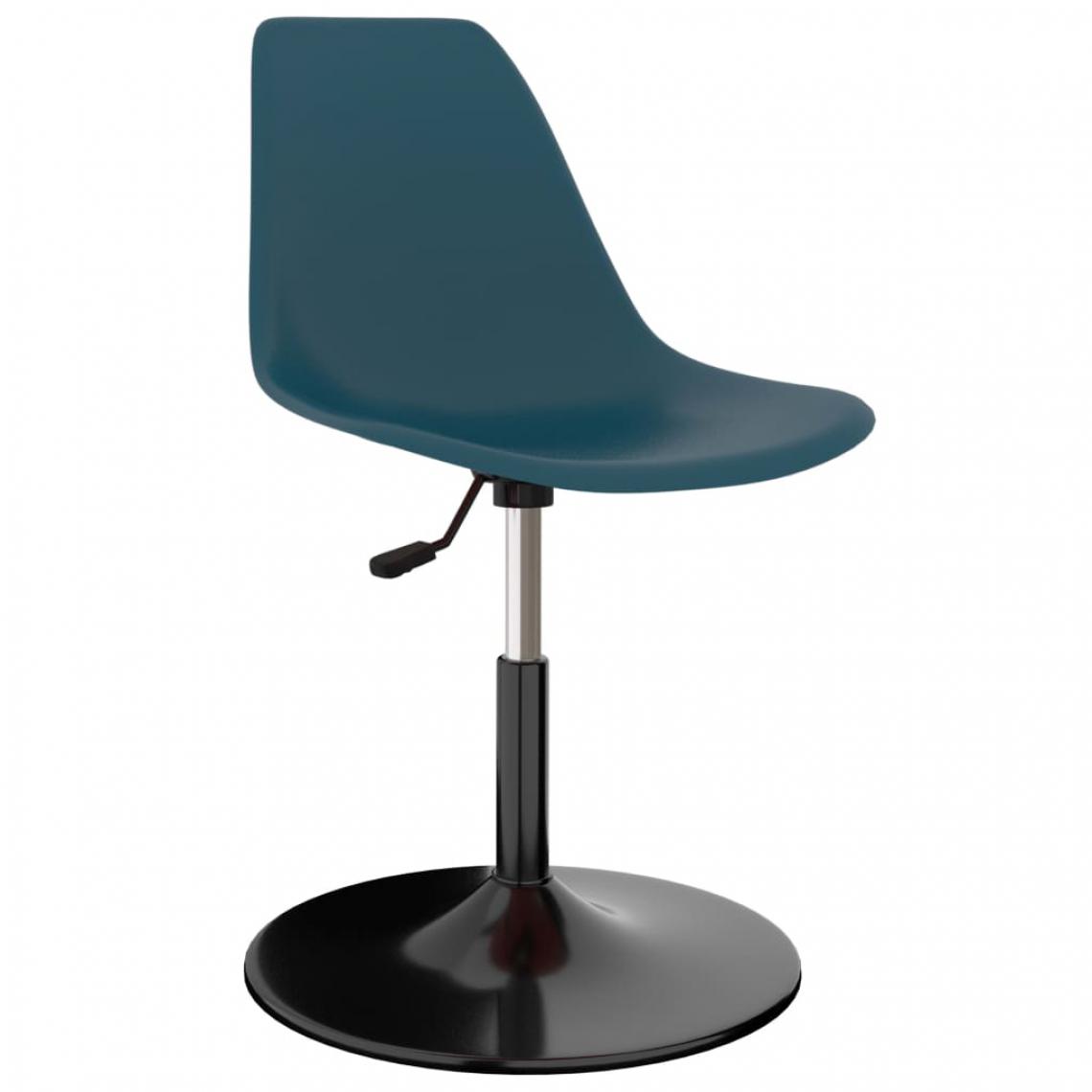 Decoshop26 - Lot de 4 chaises de salle à manger cuisine hauteur réglable pivotante polypropylène turquoise CDS021901 - Chaises