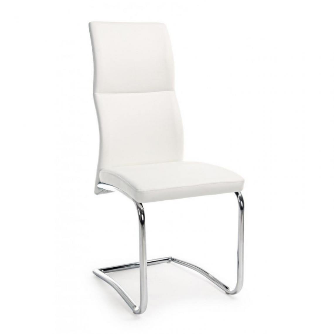 Webmarketpoint - Chaise design en éco-cuir blanc THELMA 44x58x h104 cm - Chaises