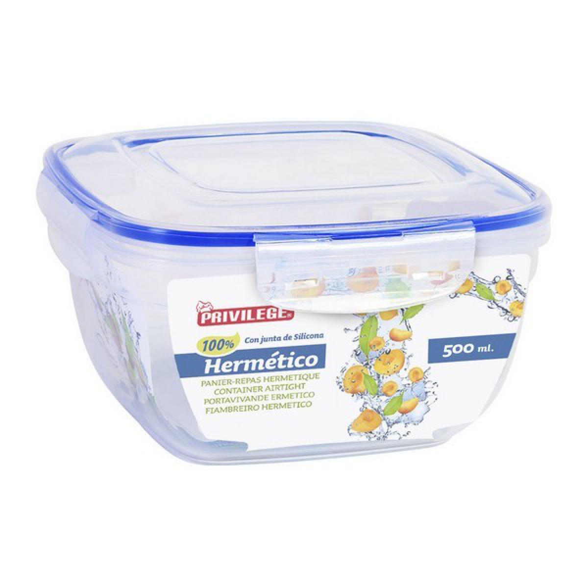 Totalcadeau - Lunch box à fermeture hermétique Carré transparent Boîte Repas Fermeture pour Conservation Pas cher - Objets déco