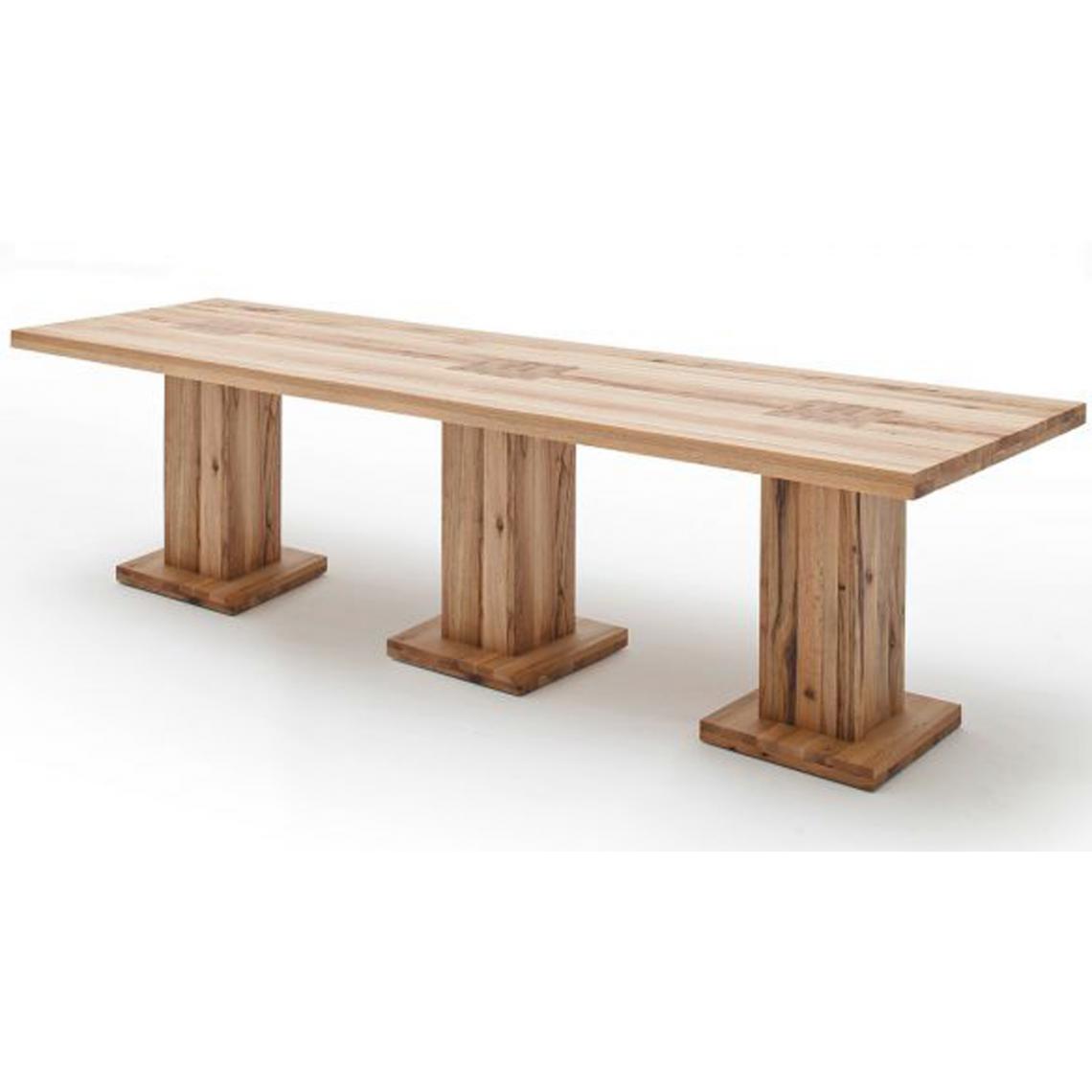 Pegane - Table à manger en chêne sauvage laqué mat - L.400 x H.76 x P.120 cm -PEGANE- - Tables à manger