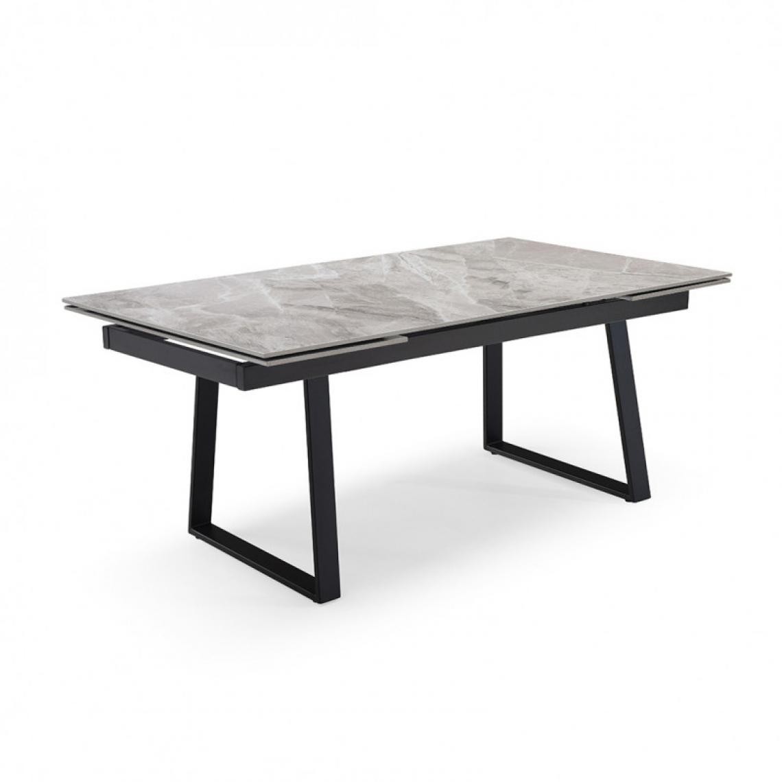 Meubletmoi - Table extensible 160/240 cm céramique gris marbré pied luge - DAKOTA 02 - Tables à manger