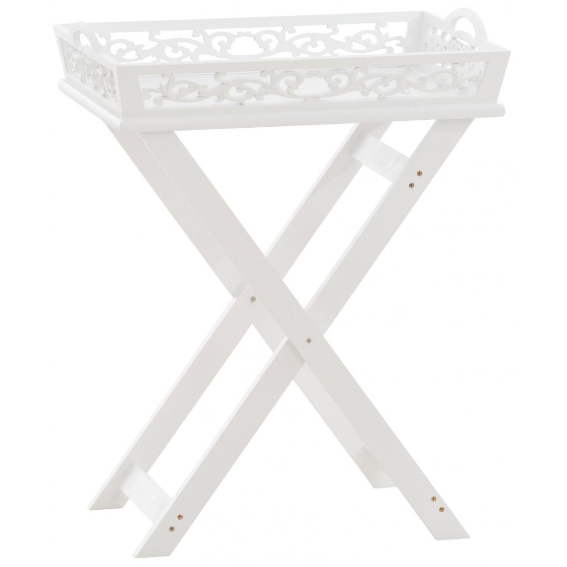 Icaverne - sublime Table d'appoint collection Ngerulmud couleur blanc - Chaises