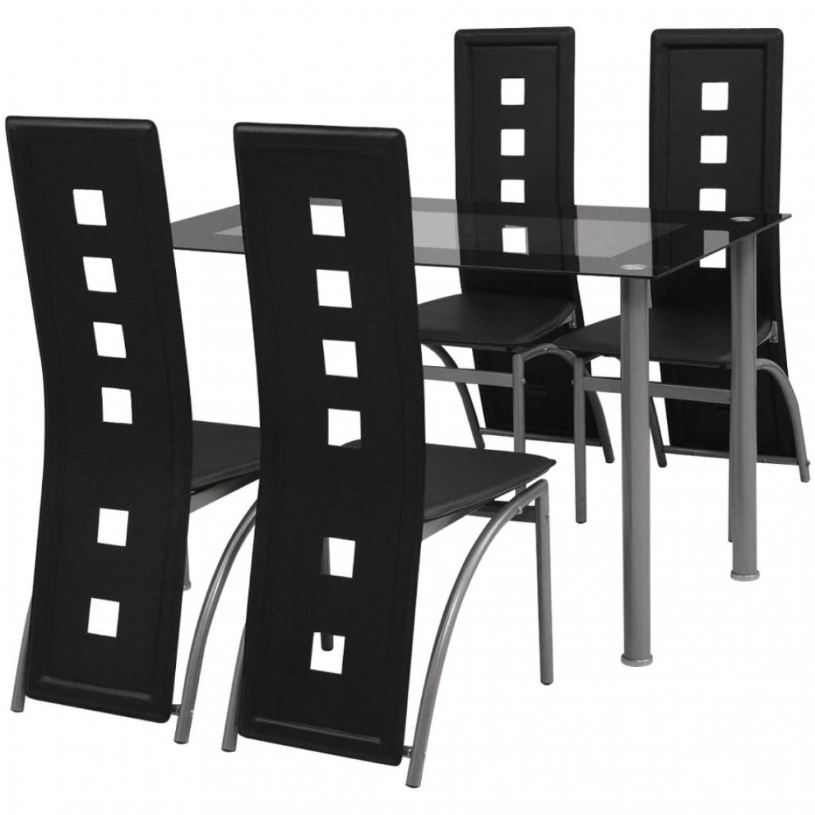 Chunhelife - Ensemble à dîner cinq pièces Noir - Tables à manger