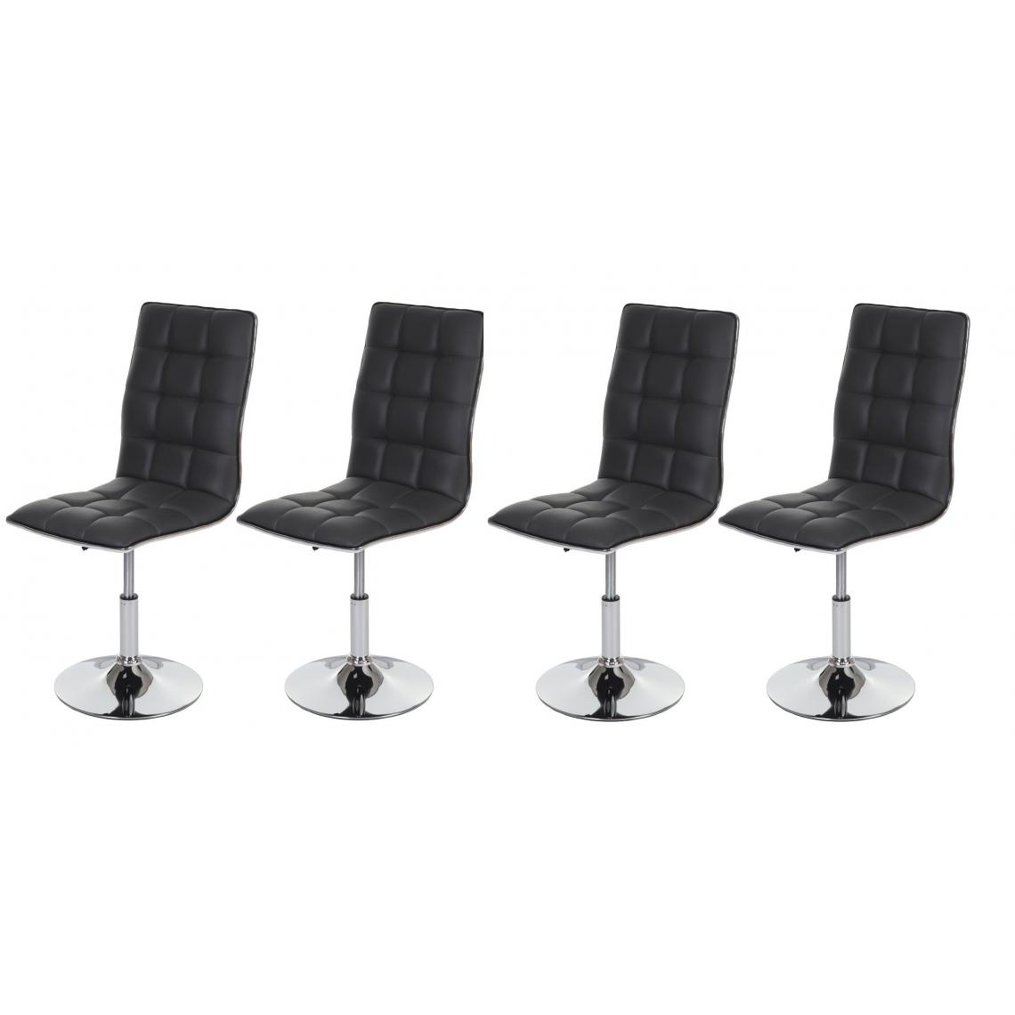 Decoshop26 - Lot de 4 chaises de salle à manger hauteur réglable en similicuir gris CDS04192 - Chaises