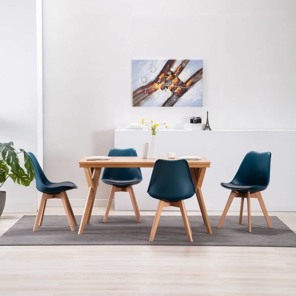 marque generique - Magnifique Fauteuils et chaises reference Tallinn Chaises de salle à manger 4 pcs Turquoise et noir Similicuir - Chaises