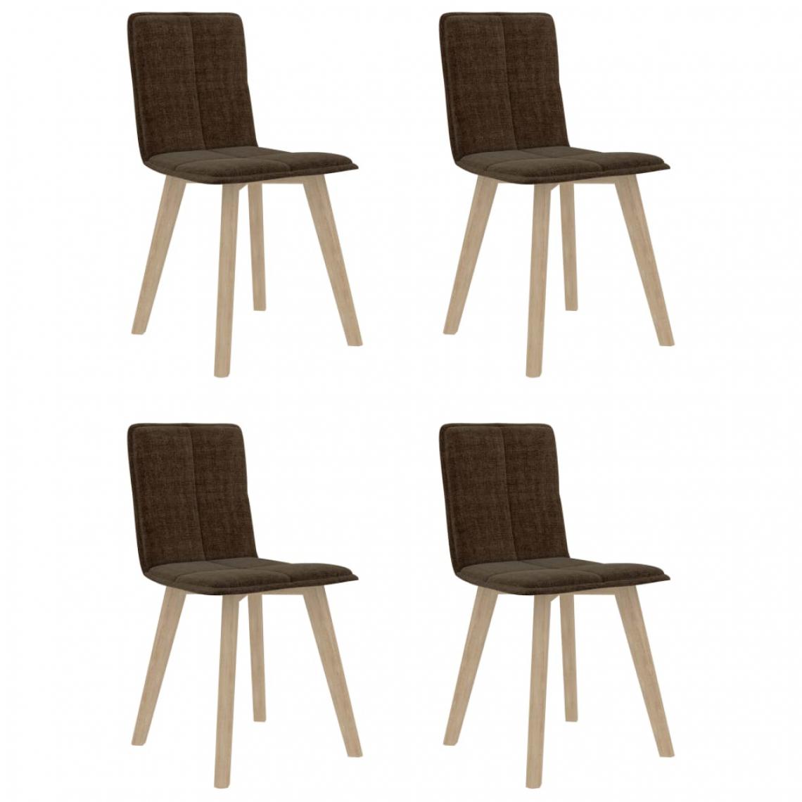 Icaverne - Magnifique Fauteuils et chaises Belgrade Chaises de salle à manger 4 pcs Taupe Tissu - Chaises