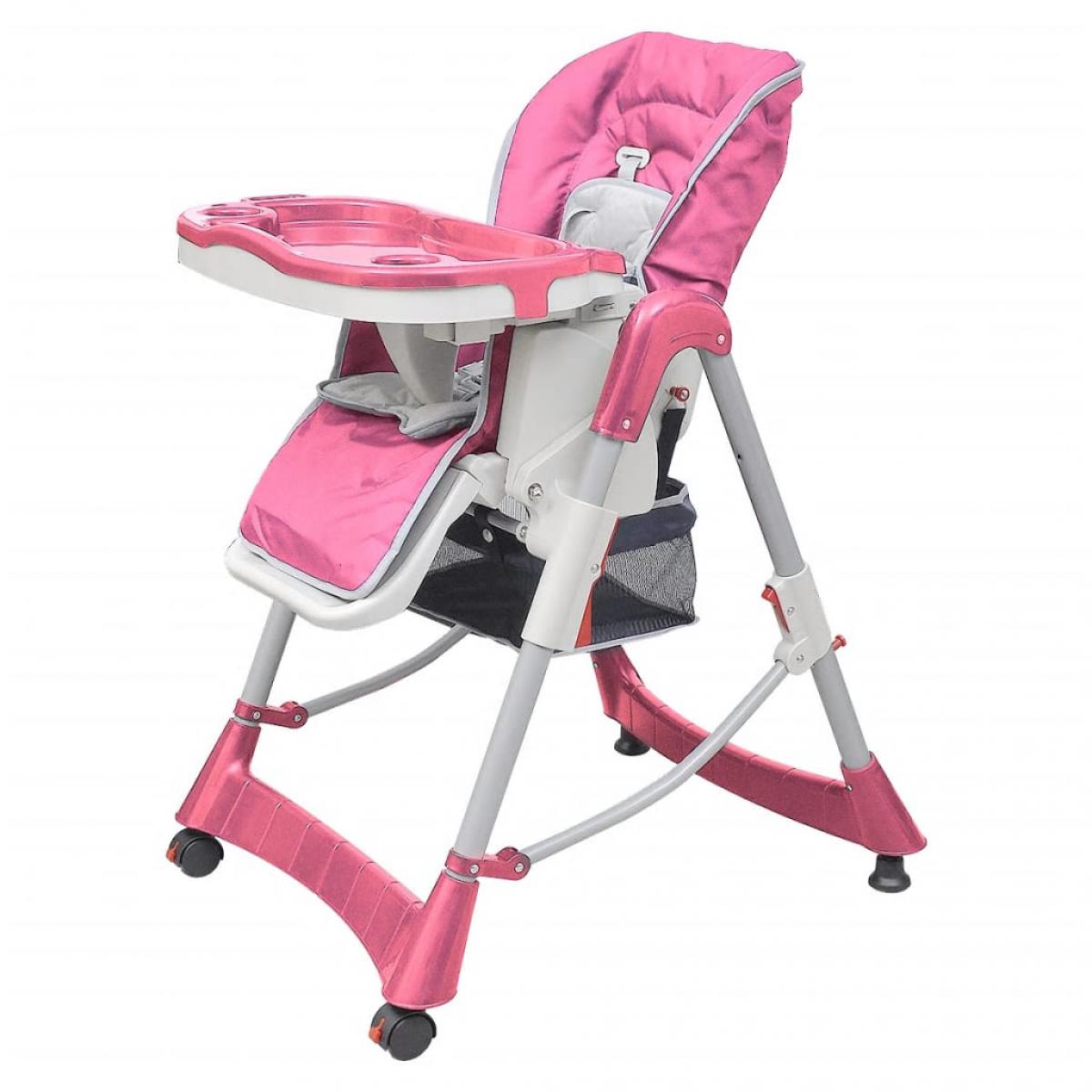 Vidaxl - vidaXL Chaise haute pour bébés Deluxe Rose Hauteur réglable - Chaises
