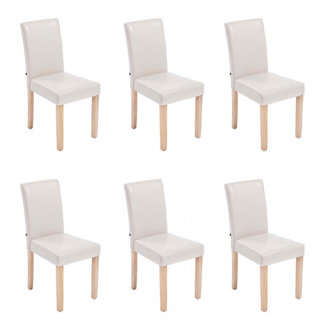Icaverne - Distingué Lot de 6 chaises de salle à manger collection Rabat natura couleur crème - Chaises
