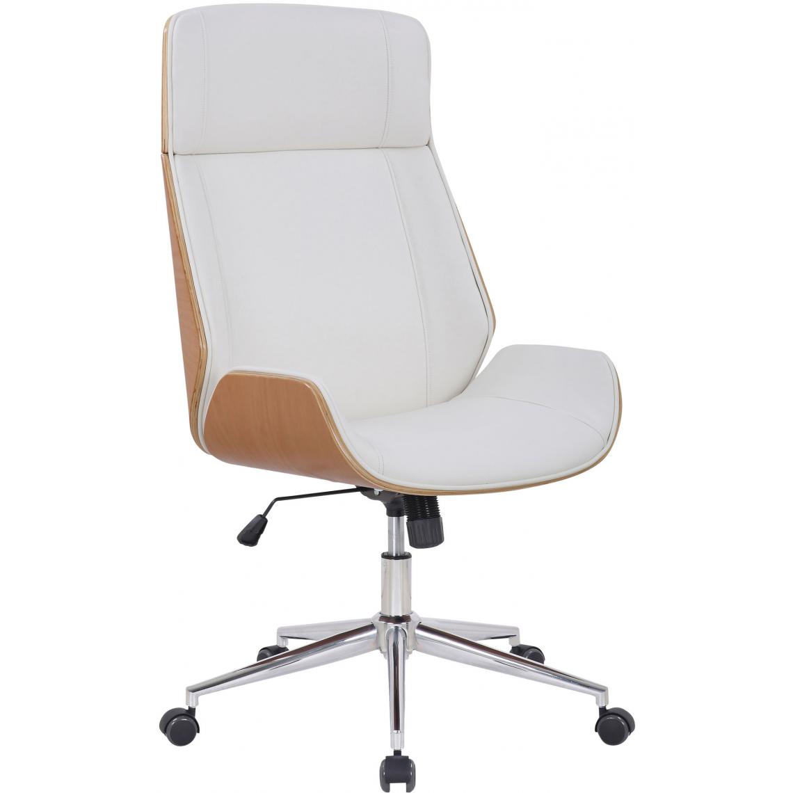 Icaverne - Distingué Chaise de bureau Tachkent cuir synthétique couleur natura / blanc - Chaises
