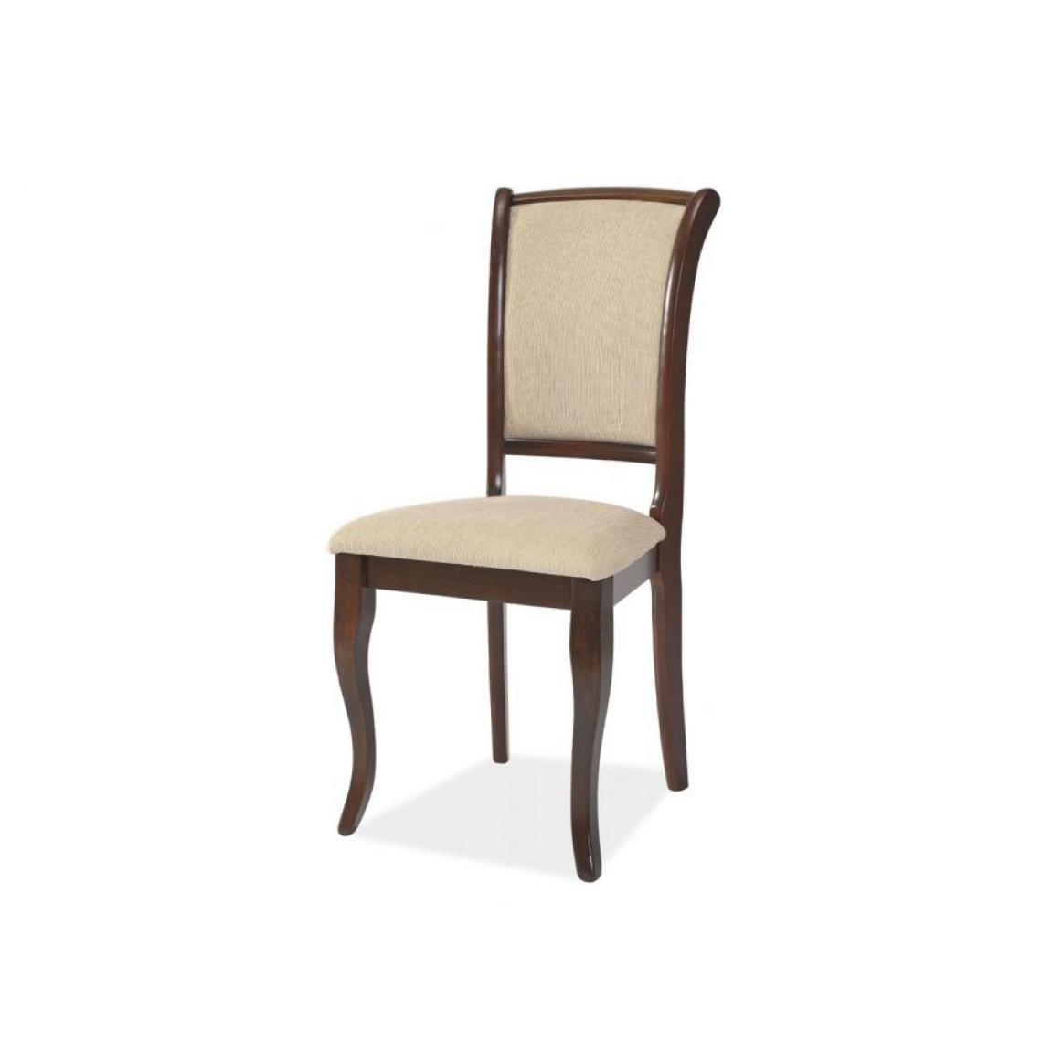 Hucoco - MINIR | Belle chaise style classique salon/salle à manger | 96x45x42cm | Tissu haute qualité | Cadre robuste en bois - Beige - Chaises