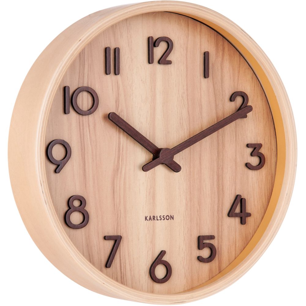 Karlsson - Horloge en bois Pure 22 cm - Horloges, pendules
