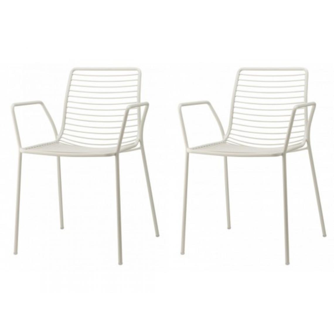 Scab - Chaise Lot de 2 fauteuils acier Summer blanc - Chaises
