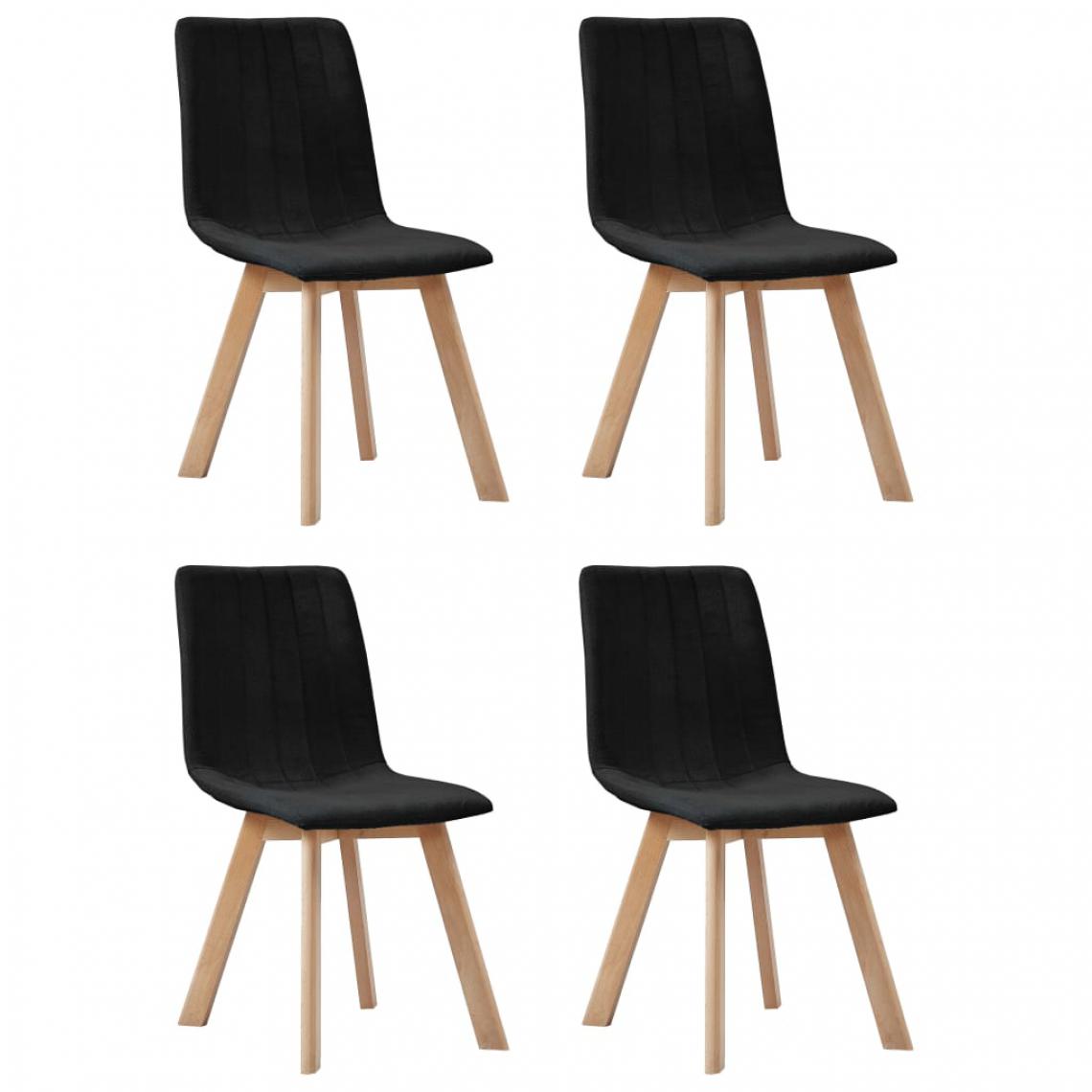 Icaverne - Chic Fauteuils et chaises gamme Sri Jayawardenapura Chaises de salle à manger 4 pcs Noir Tissu - Chaises