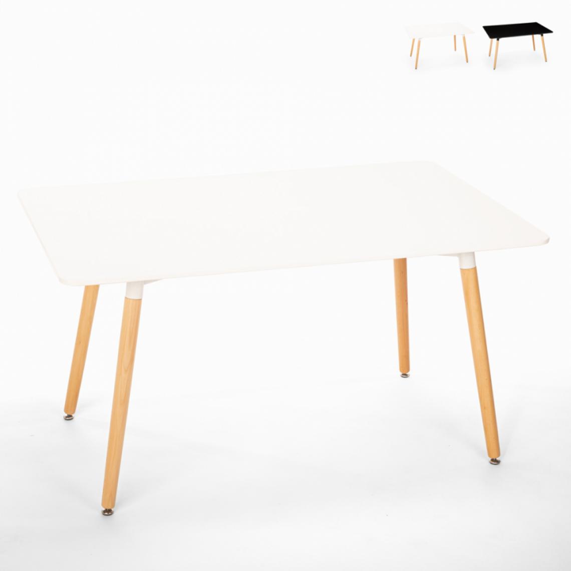 Ahd Amazing Home Design - Table à manger rectangulaire design 120x80 en bois Corn, Couleur: Blanc - Tables à manger