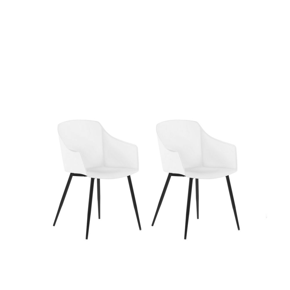 Beliani - Beliani Lot de 2 chaises de salle à manger blanches FONDA - blanc - Chaises
