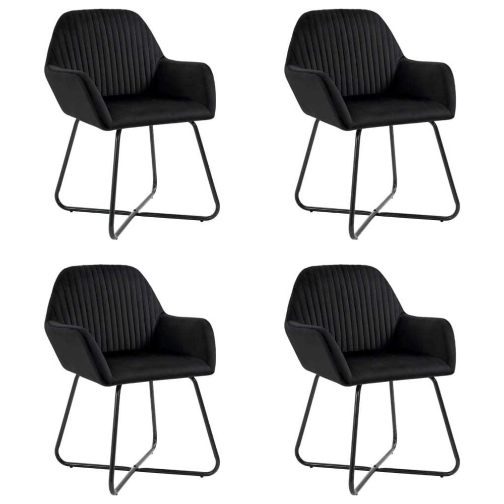 marque generique - Inedit Fauteuils et chaises edition Andorre-la-Vieille Chaises de salle à manger 4 pcs Noir Velours - Chaises