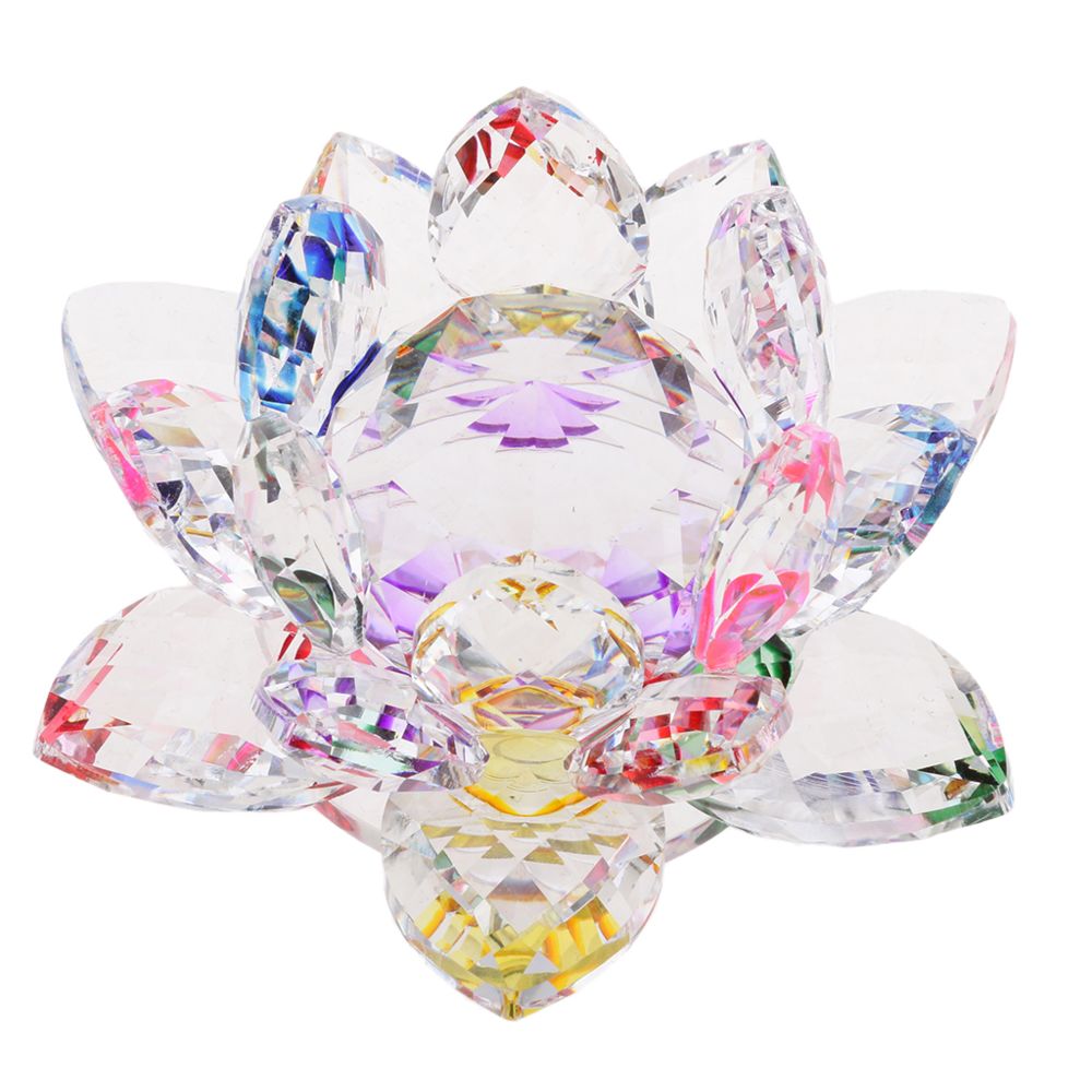 marque generique - Cristal bouddhiste verre Lotus fleur modèle Feng Shui Home Decor coloré - Objets déco