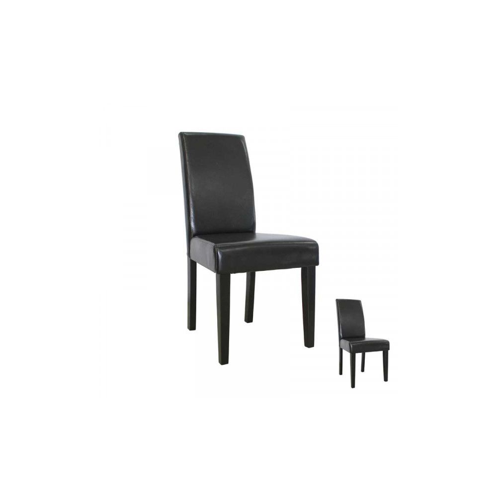 Dansmamaison - Duo de chaises Simili Cuir Chocolat - SAMET - L 56 x l 45 x H 95.5 cm - Chaises