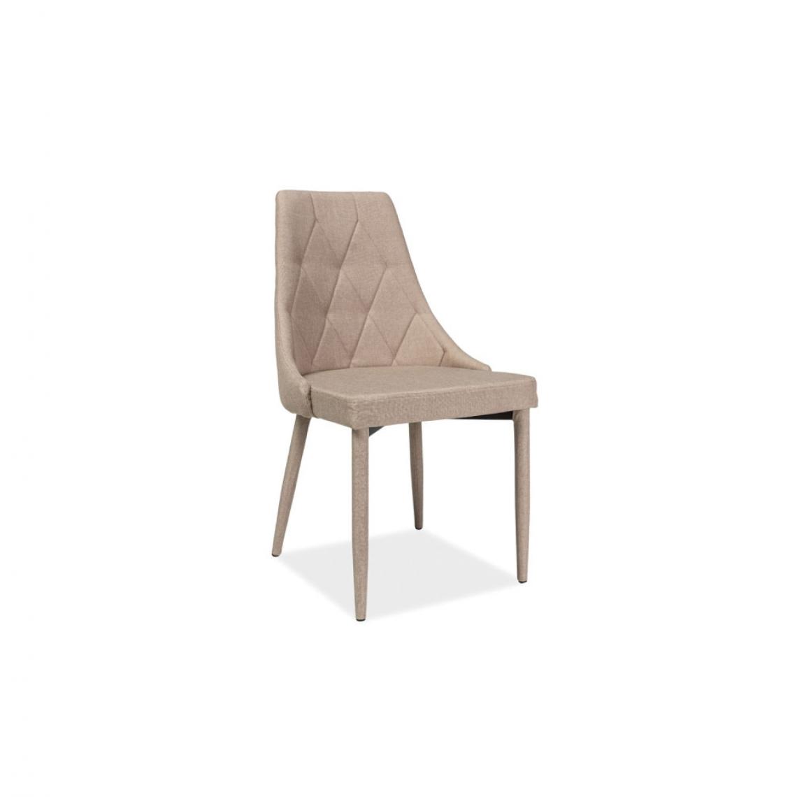 Ac-Deco - Chaise en velours - Trix - 46 x 46 cm x H 88 cm - Beige - Chaises