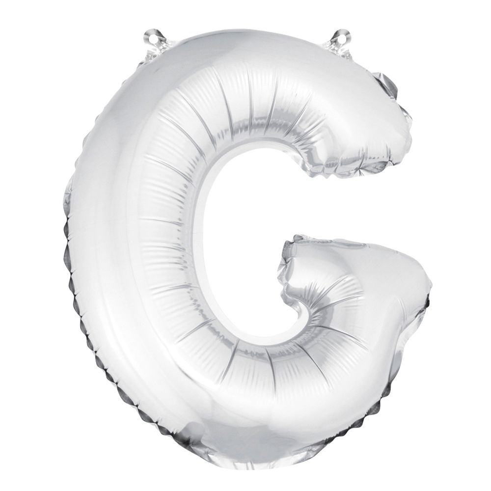 Visiodirect - Lot de 12 Ballons unis métallisés en aluminium argent lettre G - H 36 cm - Objets déco