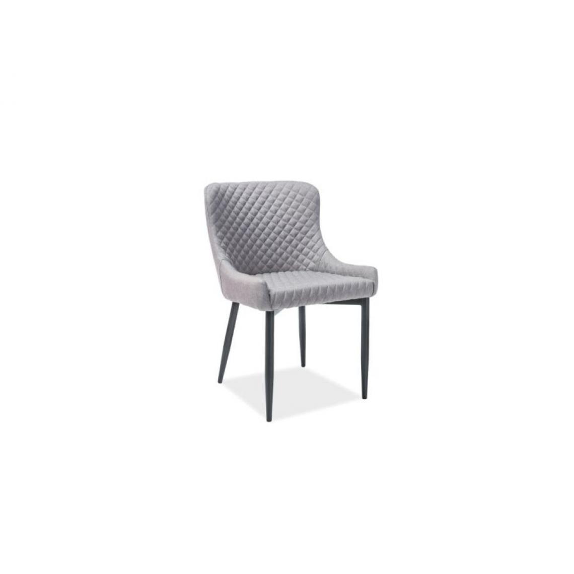 Hucoco - COLIM | Chaise moderne matelassé | Dimensions 84x51x45 cm | Rembourrage en tissu | Pieds en métal | Salle à manger Salon - Gris - Chaises