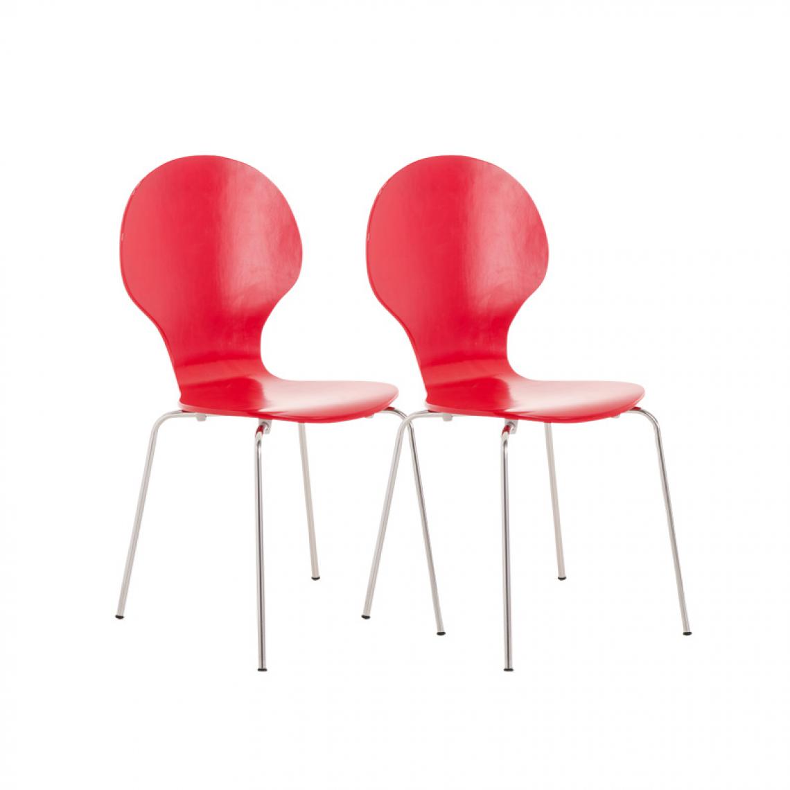 Icaverne - Splendide Lot de 2 chaises visiteurs Vaduz couleur rouge - Chaises