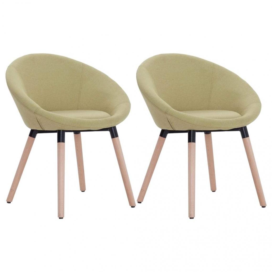 Decoshop26 - Lot de 2 chaises de salle à manger cuisine design contemporain tissu vert CDS021107 - Chaises