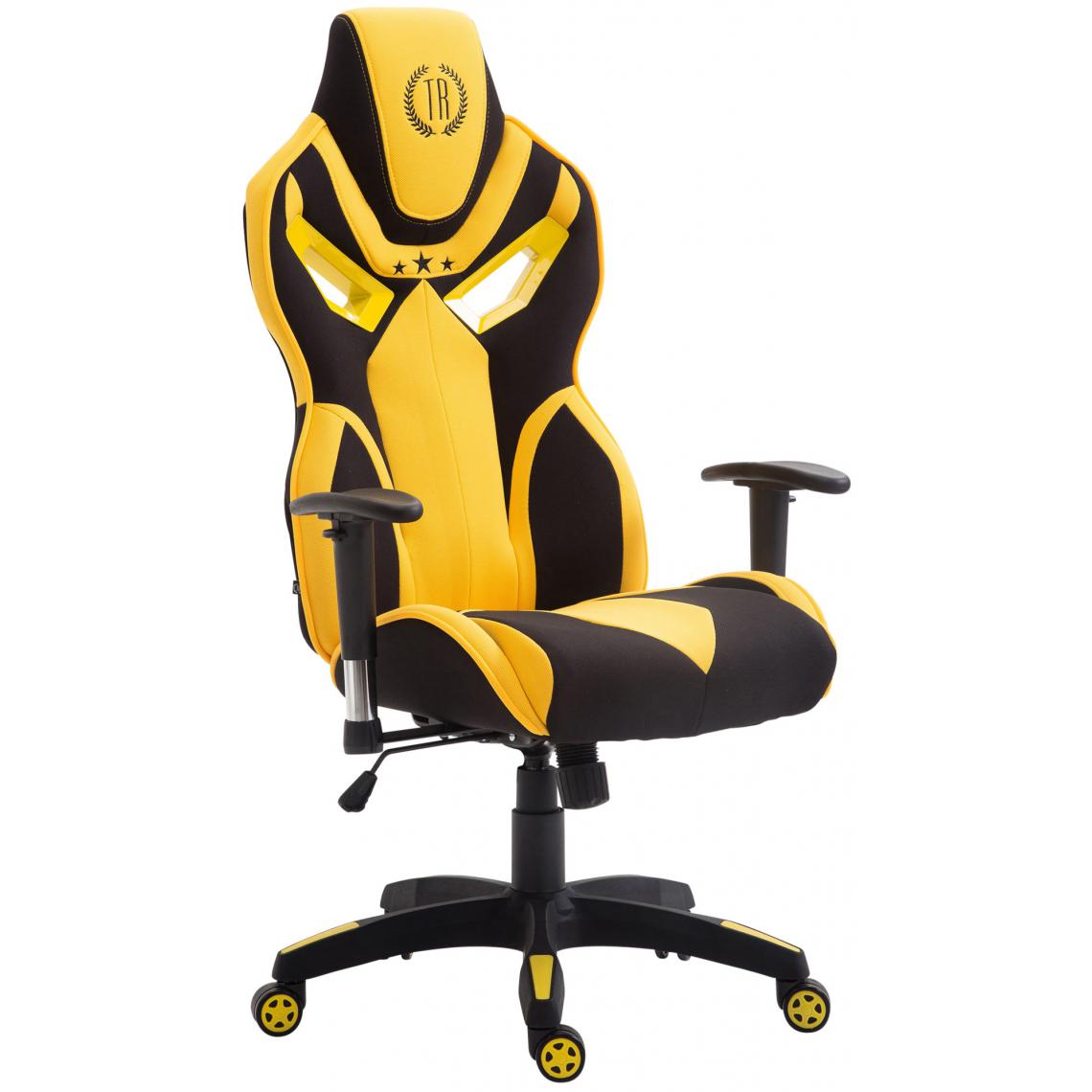 Icaverne - Magnifique Chaise de bureau gamme Luanda Fangio tissu couleur noir jaune - Chaises