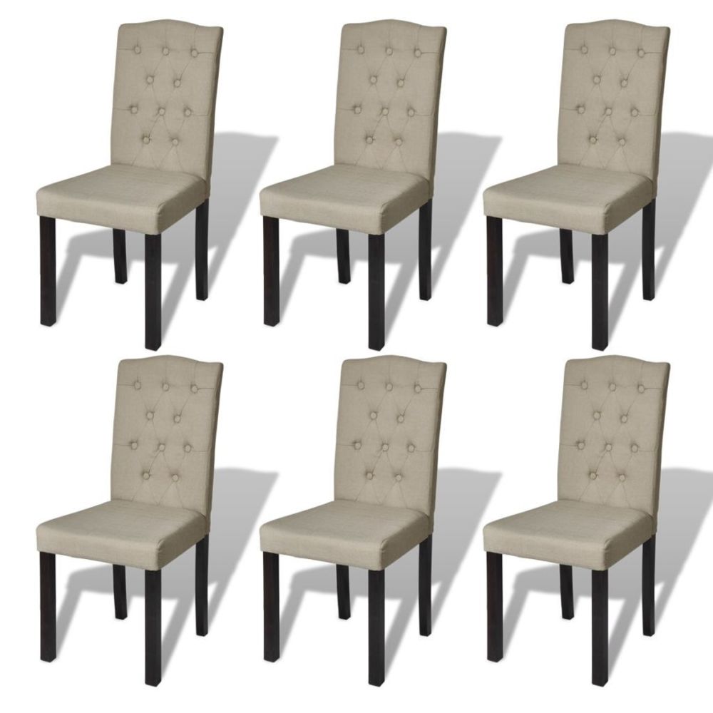 Uco - UCO Chaises de salle à manger 6 pcs Beige Tissu - Chaises