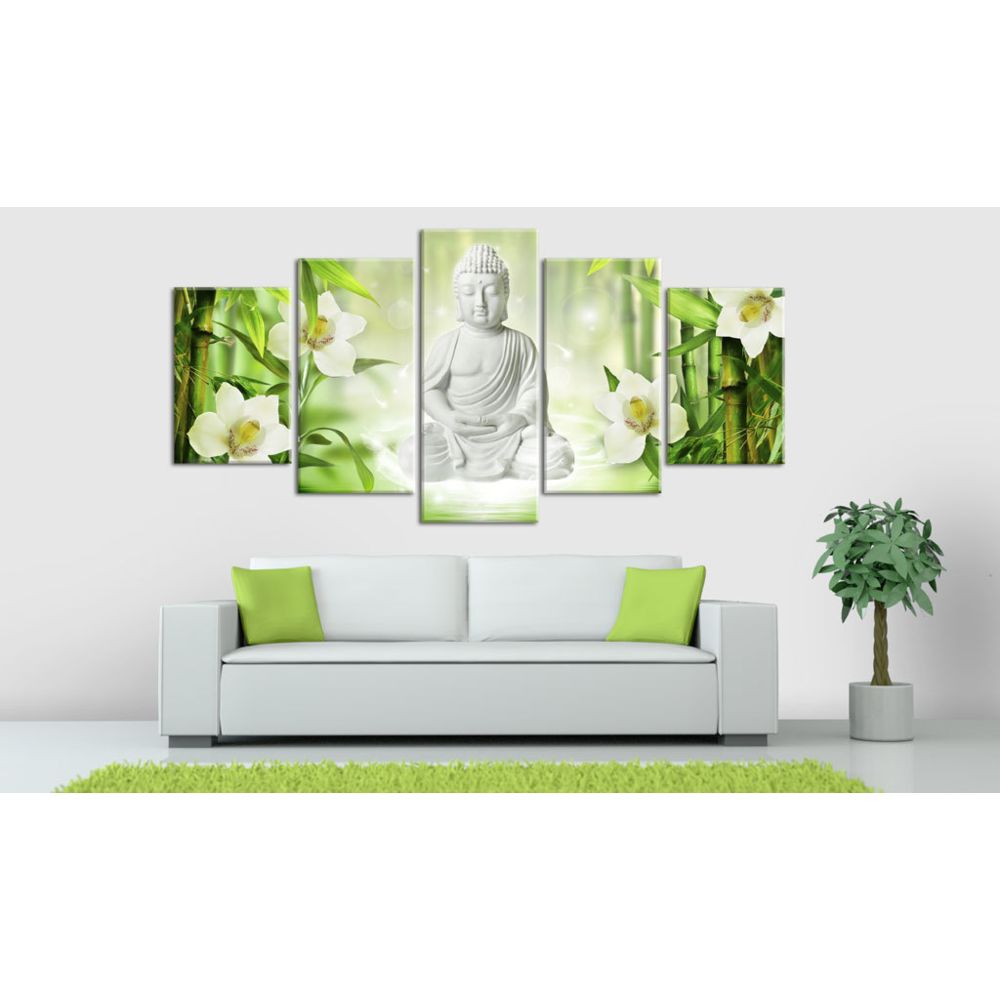 marque generique - 100x50 Tableau Zen Chic Buddha and jasmine - Tableaux, peintures