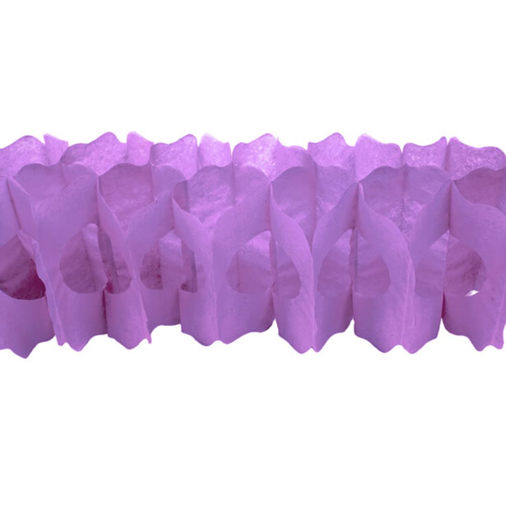Visiodirect - Lot de 6 Guirlandes Zinnia en papier coloris Parme - 4 m x 15 cm - Objets déco