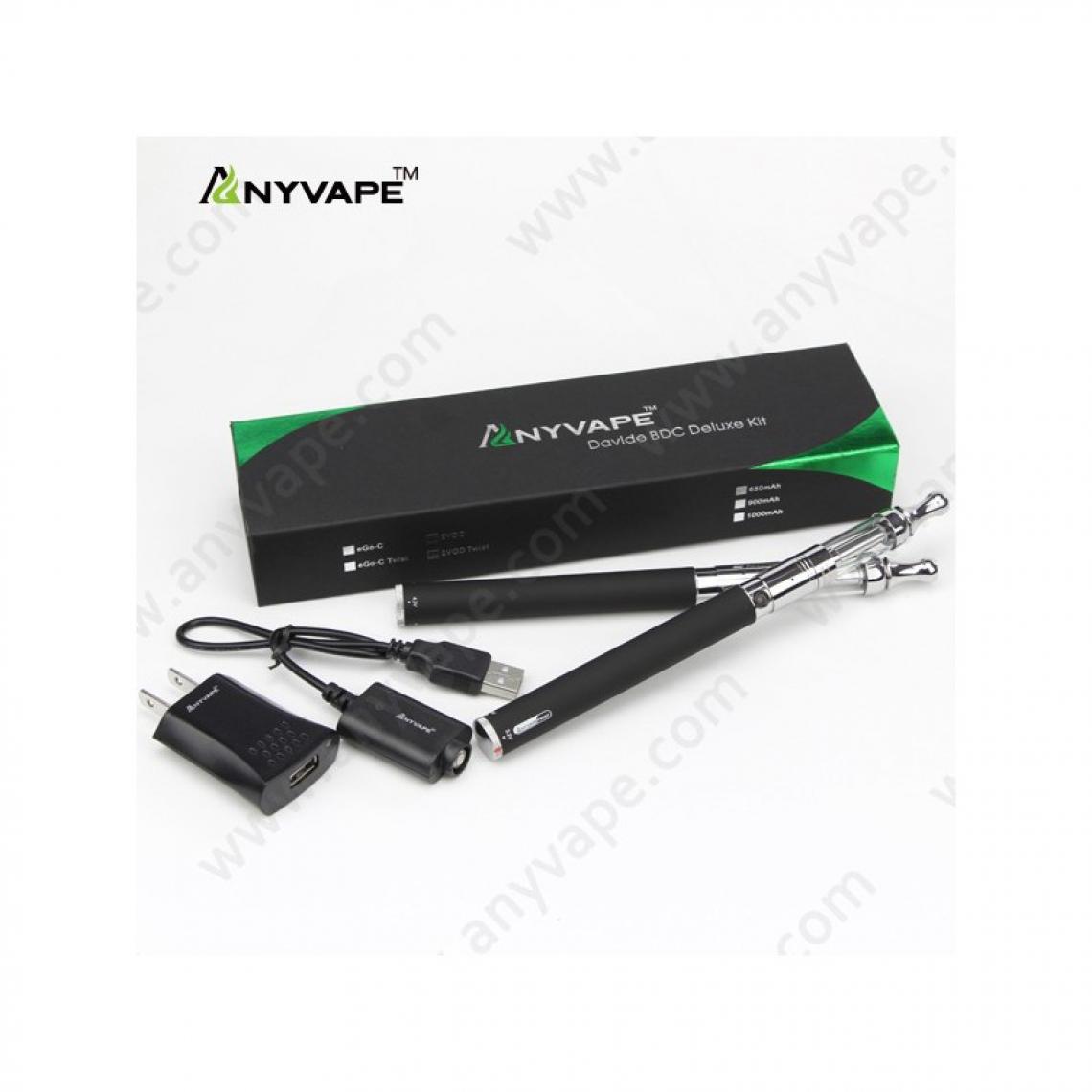 Anyvape - Cigarette Electronique Davide BDC Kit eGo-C Twist Double (Chrome) - Cendriers