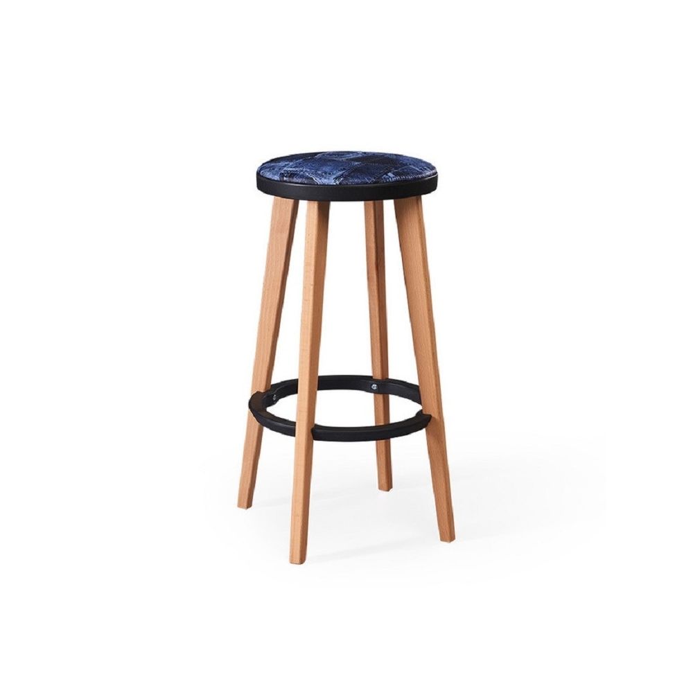 Wewoo - Chaise de bar minimaliste moderne en bois avec tabouret créatif cercle noir - puzzle cowboy - Chaises