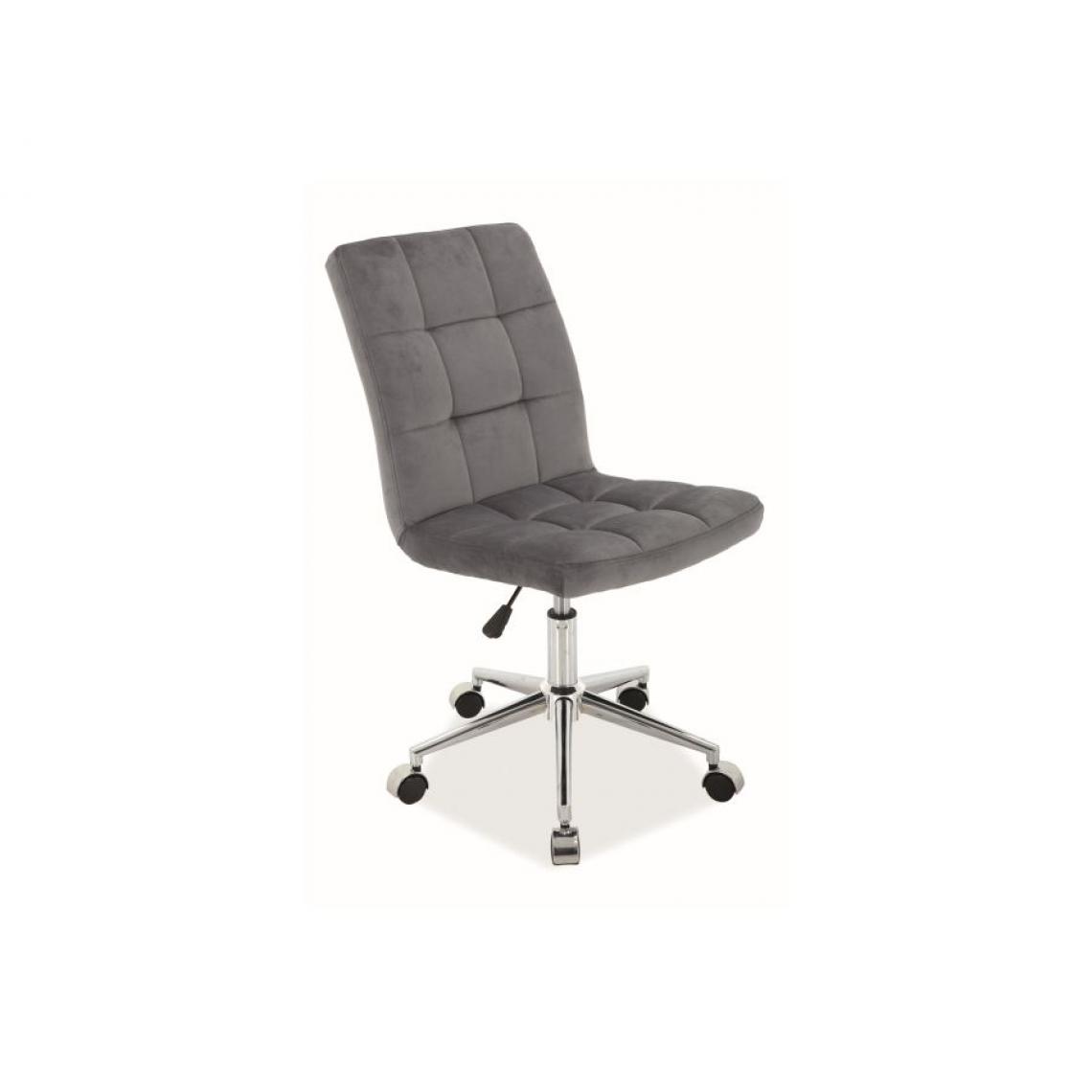 Hucoco - PREJA | Chaise pivotante avec roulettes pour tapis | Hauteur : 87-97cm | Piètement étoile | Chaise bureau ergonomique - Gris - Chaises