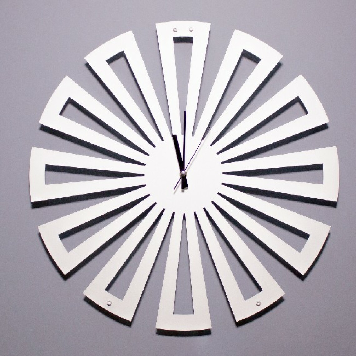 Homemania - HOMEMANIA Horloge De Wall - Rangement, Livres - Mur, Salon, Chambre - Ensemble 2 Blanc en Métal, 50 x 0,15 x 50 cm - Horloges, pendules