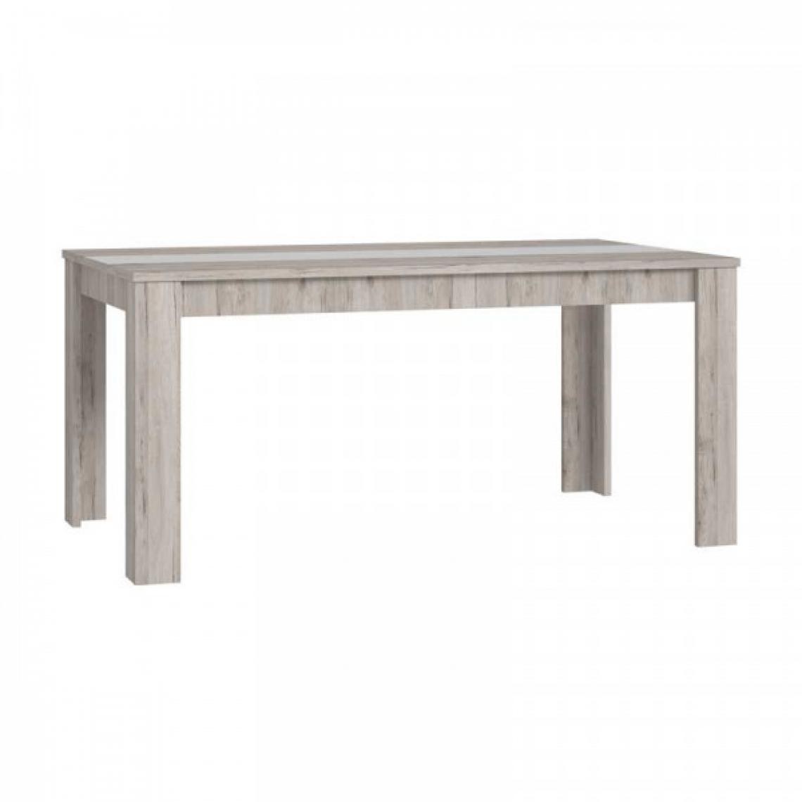 Dansmamaison - Table de repas rectangulaire Bois/Blanc - LUGA - L 160 x l 90 x H 75 cm - Tables à manger