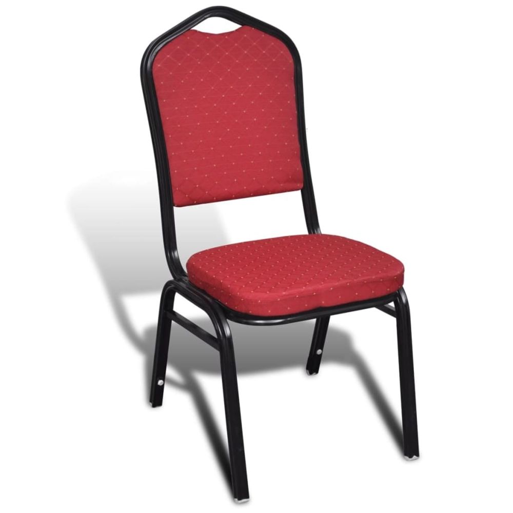 marque generique - Icaverne - Chaises de cuisine et de salle à manger edition Chaise de salle à manger 10 pcs Empilable Tissu Rouge - Chaises
