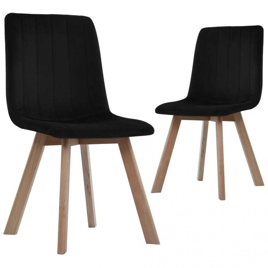 Decoshop26 - Lot de 2 chaises de salle à manger cuisine design moderne velours noir CDS020887 - Chaises