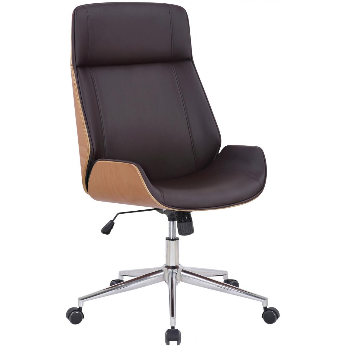 Icaverne - Stylé Chaise de bureau serie Tachkent cuir synthétique couleur natura / marron - Chaises