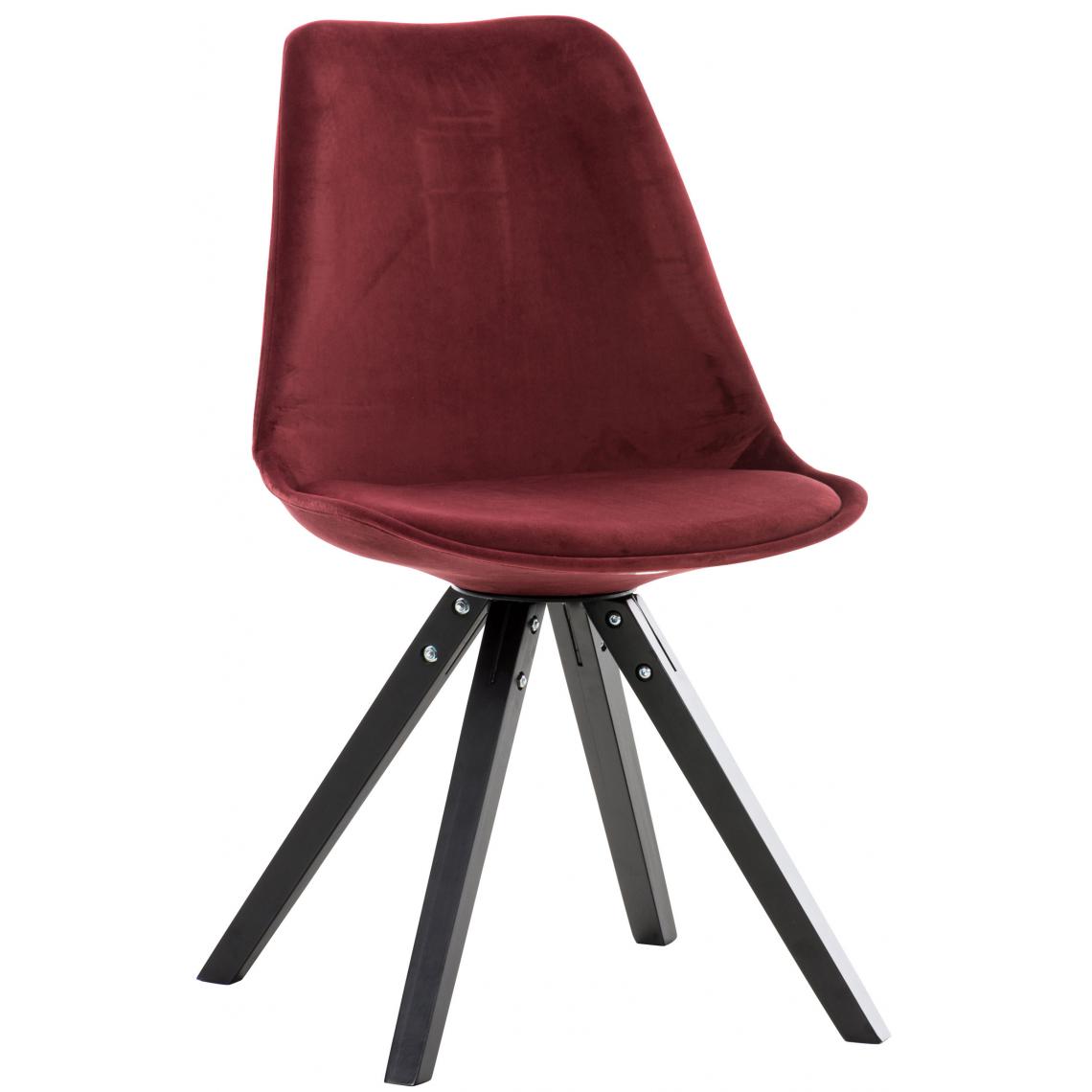 Icaverne - Inedit Chaise serie Manille Velvet Square noire couleur rouge - Chaises