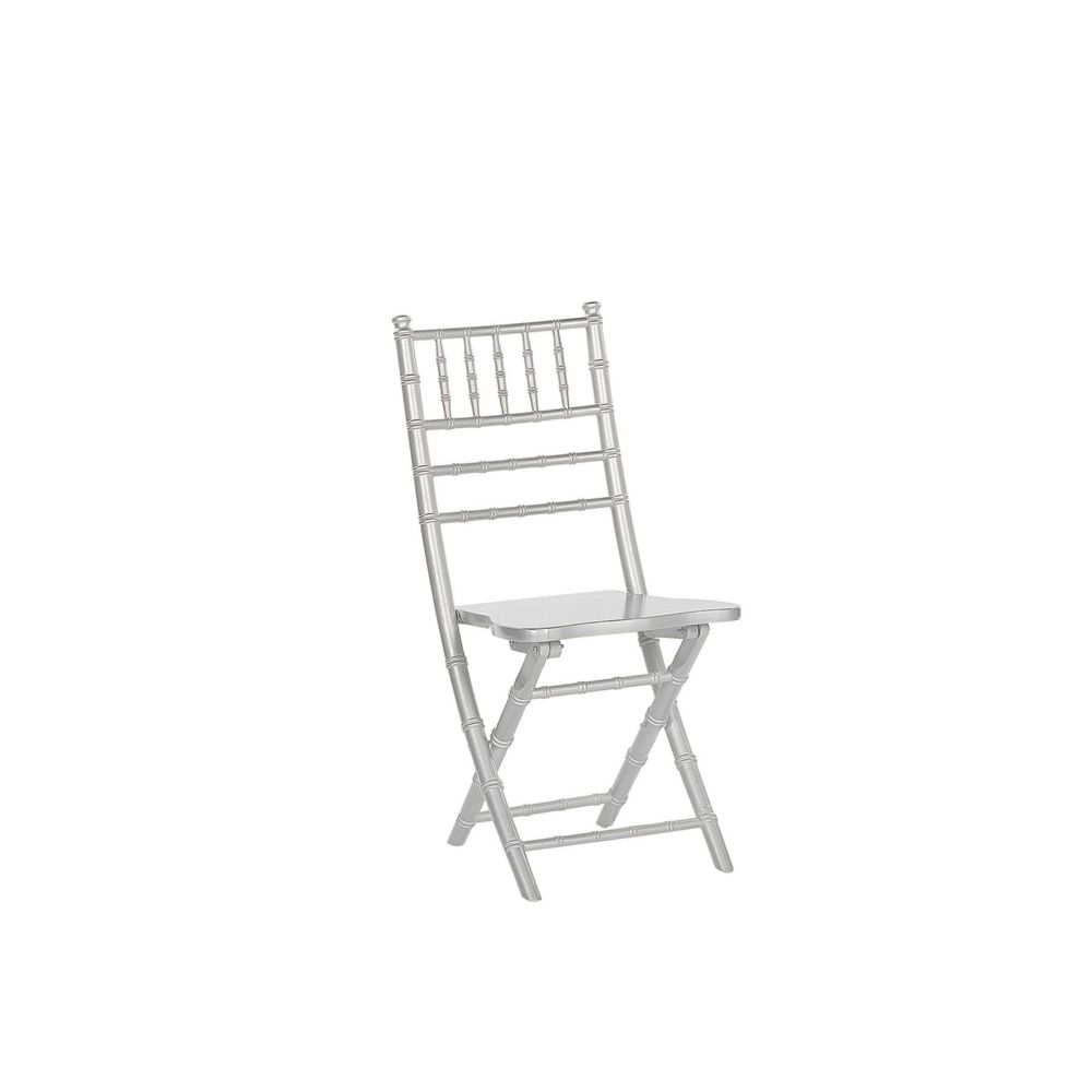 Beliani - Beliani Lot de 4 chaises pliantes en bois argenté MACHIAS - marron - Chaises