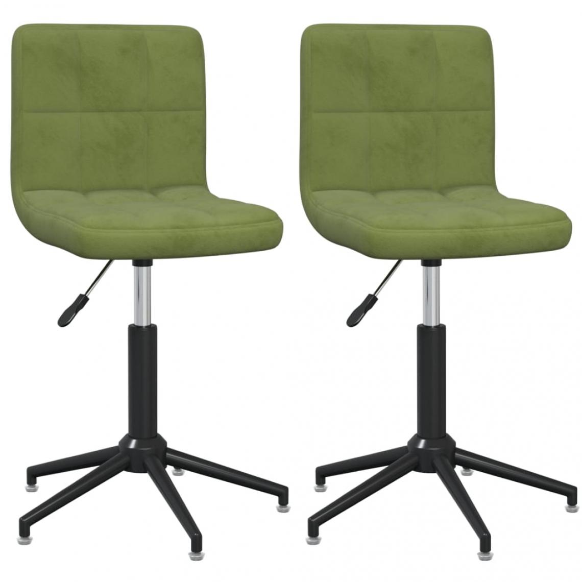 Decoshop26 - Lot de 2 chaises de salle à manger cuisine design moderne velours vert clair CDS021073 - Chaises