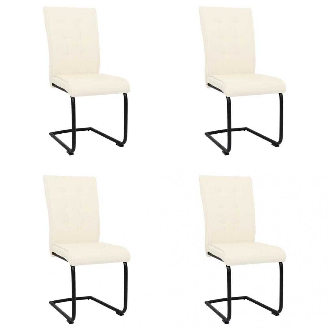 Decoshop26 - Lot de 4 chaises de salle à manger cuisine cantilever design moderne tissu crème CDS021361 - Chaises