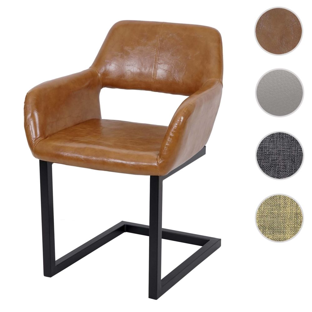 Mendler - Chaise de salle à manger HWC-A50 II, rétro ~ similidaim, brun - Chaises