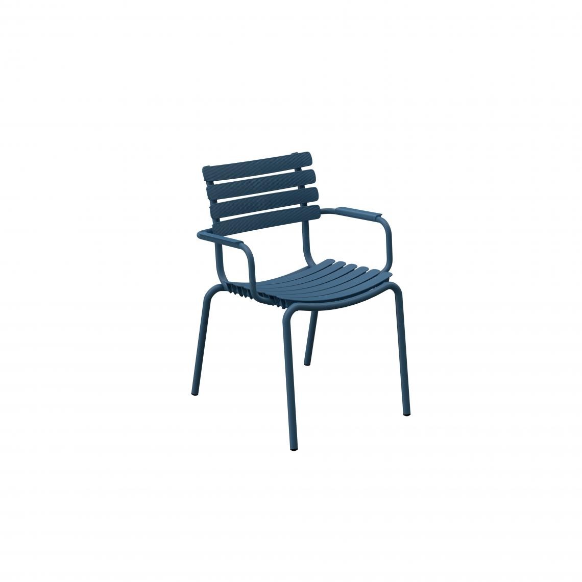 Houe - Chaise Reclips - avec accoudoir aluminium - bleu - Chaises