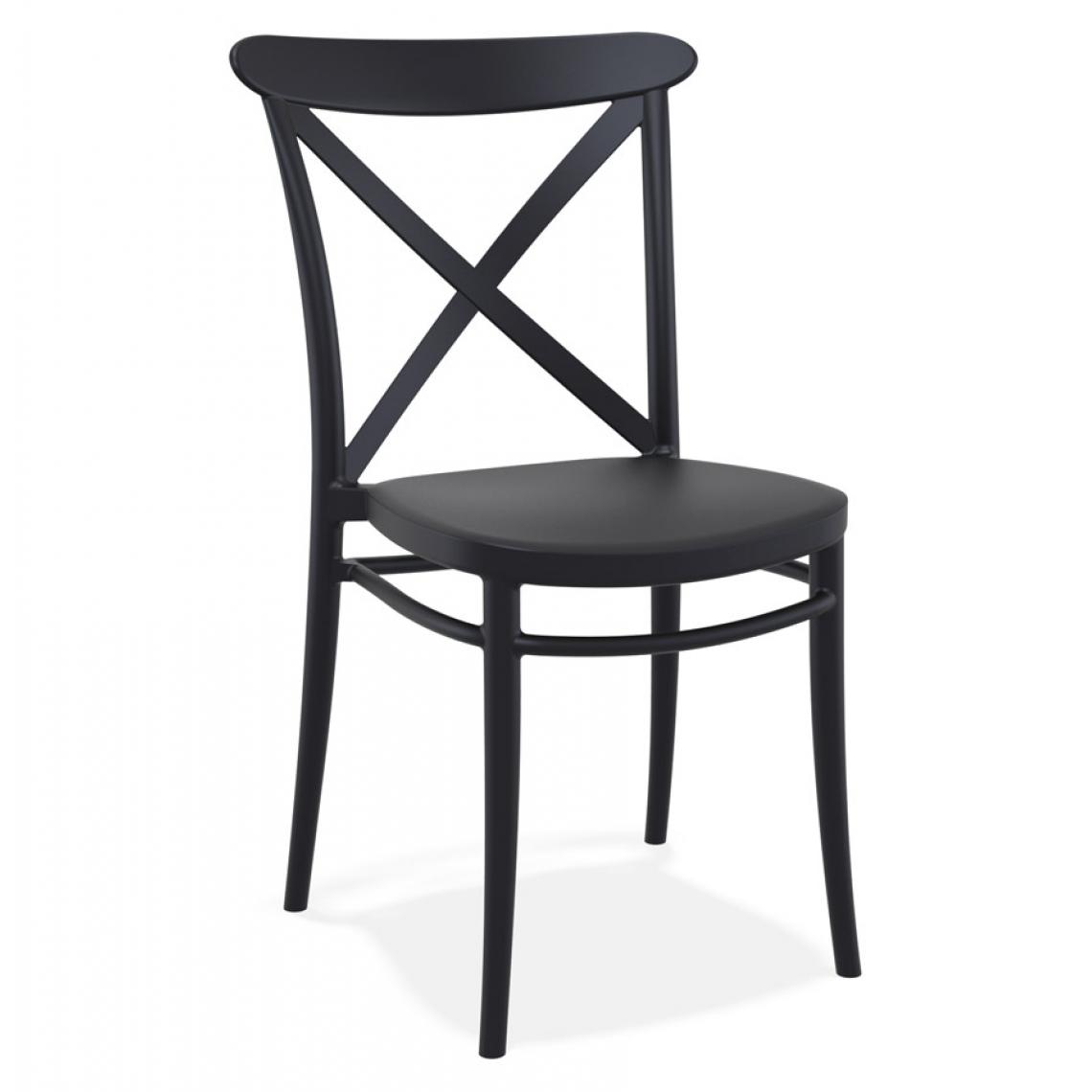 Alterego - Chaise empilable 'JACOB' style rétro en matière plastique noire - Chaises