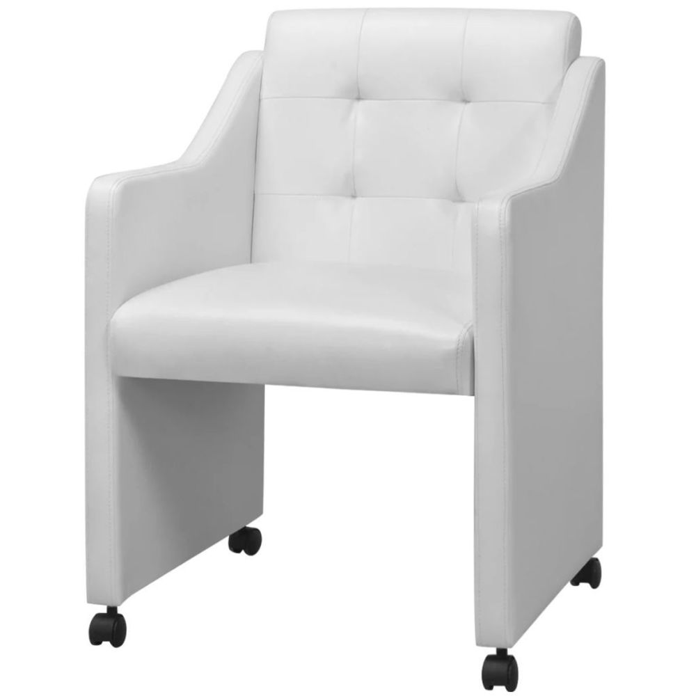 marque generique - Icaverne - Chaises de cuisine et de salle à manger gamme Chaises de salle à manger 2 pièces Blanc 59 x 57,5 x 86,5 cm - Chaises
